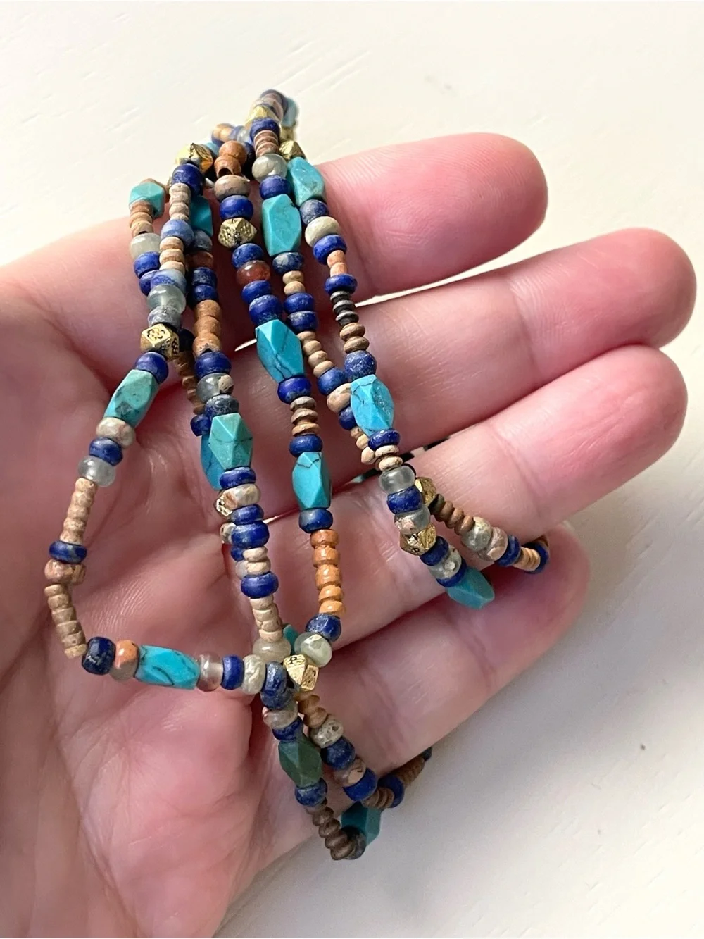 Chan Luu boho mixed beaded necklace faux turquoise - Picture 10 of 12
